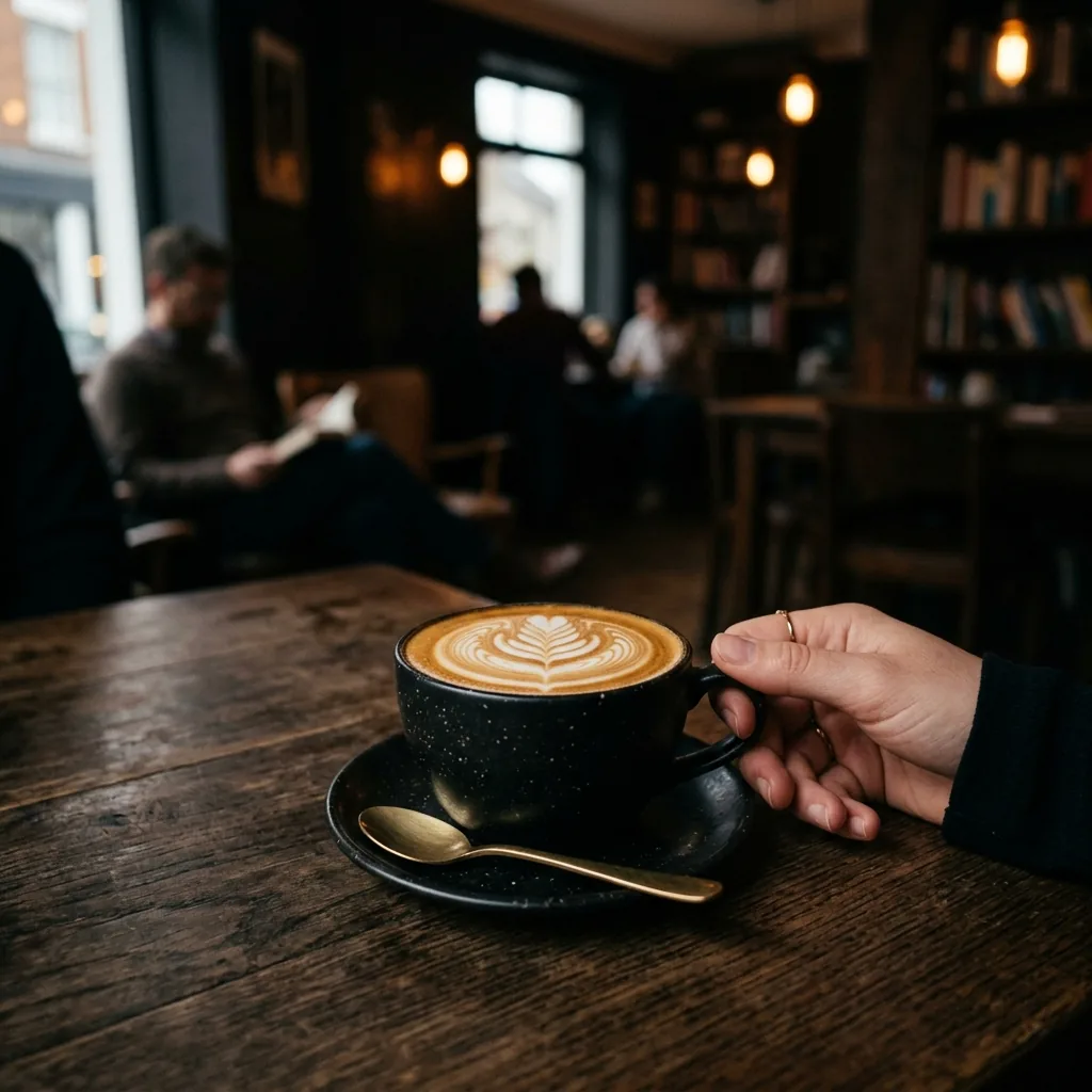 Flat white coffee at Espresso Cafe L8, Park Road, Liverpool